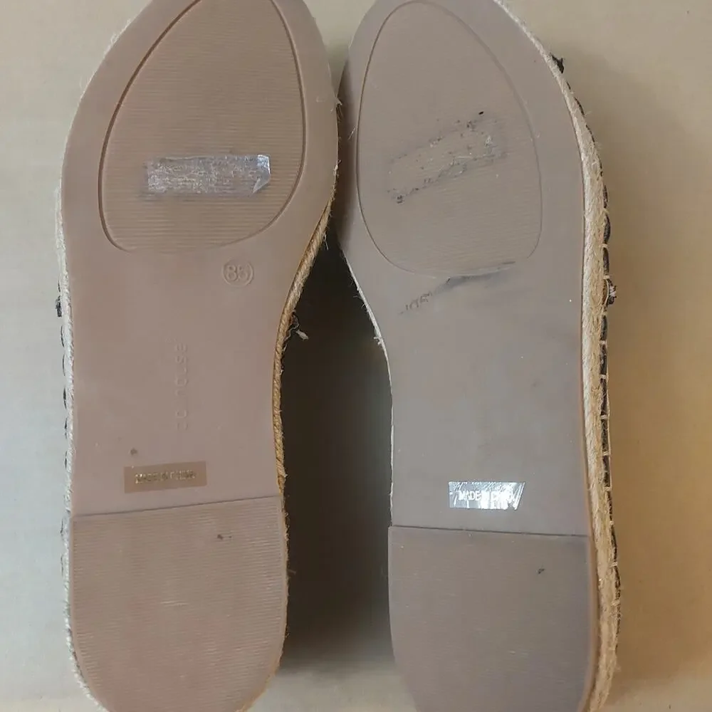Dollhouse Selfie Black Faux Leather Slip On Espadrille 8.5 Comfy Shoes Footwear